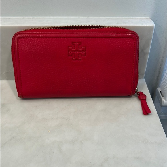 Tory Burch Red Leather Wallet - Picture 1 of 2